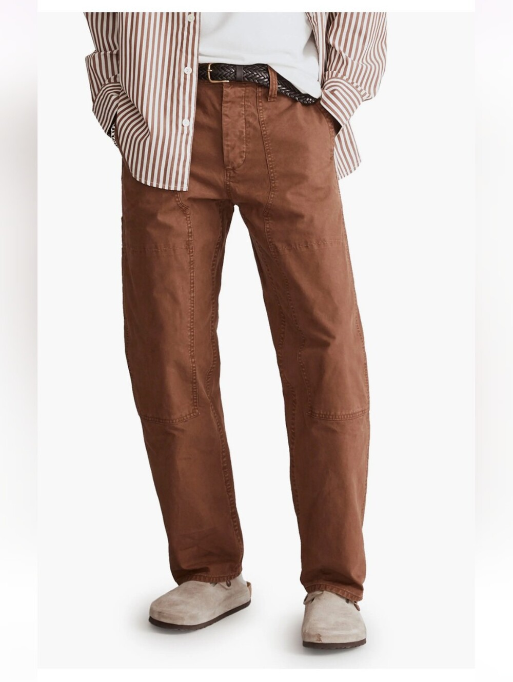 Madewell Men’s Relaxed Straight Garment-Dyed Workwear Pants Double Knee